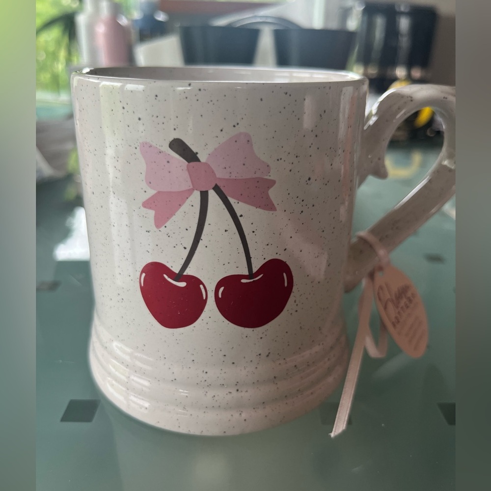 Cherry Mug with Pink Bow